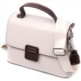 Придбати Елегантна сумка сетчел для жінок з натуральної шкіри Vintage 22290 Біла, image , характеристики, відгуки