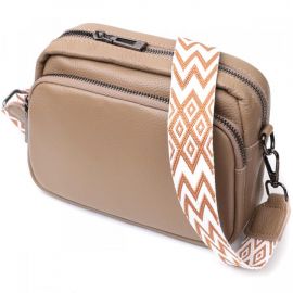 Купить Женская сумка кросс-боди из натуральной кожи Vintage 22293 Бежевая, фото , характеристики, отзывы