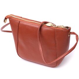 Купити Небольшая женская сумка через плечо из натуральной кожи Vintage 22300 Коричневая, image , характеристики, відгуки
