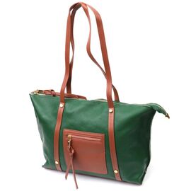 Купить - Яркая двухцветная женская сумка из натуральной кожи Vintage 22302 Зеленый, фото , характеристики, отзывы
