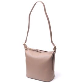 Купить - Практичная женская сумка с одной длинной ручкой из натуральной кожи Vintage 22306 Бежевая, фото , характеристики, отзывы