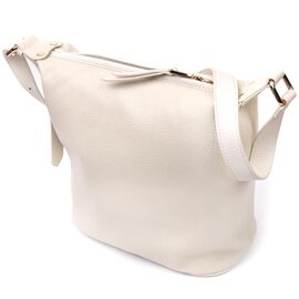 Придбати Зручна жіноча сумка з однією довгою ручкою із натуральної шкіри Vintage 22307 Біла, image , характеристики, відгуки