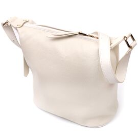 Купити Удобная женская сумка с одной длинной ручкой из натуральной кожи Vintage 22307 Белая, image , характеристики, відгуки