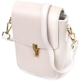 Купить - Кожаная женская сумка вертикального формата с клапаном Vintage 22309 Белая, фото , характеристики, отзывы