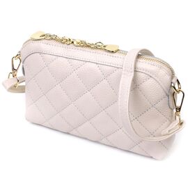 Купить Стильная женская сумка через плечо из натуральной стеганной кожи Vintage 22316 Белая, фото , характеристики, отзывы
