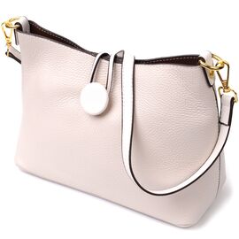 Купить Кожаная женская сумка с оригинальной застежкой пуговкой Vintage 22321 Белая, фото , характеристики, отзывы