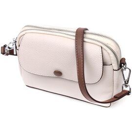 Придбати Маленька повсякденна сумка для жінок із натуральної шкіри Vintage 22323 Біла, image , характеристики, відгуки
