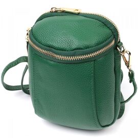Придбати Цікава сумка для жінок з м'якої натуральної шкіри Vintage 22341 Зелена, image , характеристики, відгуки