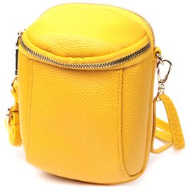 Придбати - Оригинальная сумка для женщин из мягкой натуральной кожи Vintage 22342 Желтый, image , характеристики, відгуки