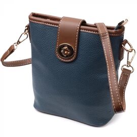 Придбати Симпатична сумка для жінок на кожен день з натуральної шкіри Vintage 22346 Синя, image , характеристики, відгуки
