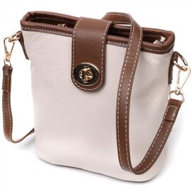 Купить - Удобная сумка на плечо для женщин на каждый день из натуральной кожи Vintage 22347 Белая, фото , характеристики, отзывы