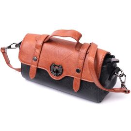 Придбати Жіноча сумка у вінтажному стилі з натуральної шкіри Vintage 22349 Чорна, image , характеристики, відгуки