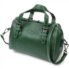 Придбати Невелика сумка жіноча з двома ручками з натуральної шкіри Vintage 22359 Зелена, image , характеристики, відгуки