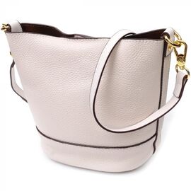 Придбати Компактна сумка жіноча з автономною косметичкою всередині з натуральної шкіри Vintage 22365 Біла, image , характеристики, відгуки