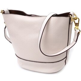 Купить Компактная женская сумка с автономной косметичкой внутри из натуральной кожи Vintage 22365 Белая, фото , характеристики, отзывы