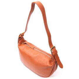 Придбати Напівкругла сумка жіноча з однією плечевою лямкою з натуральної шкіри Vintage 22370 Коричнева, image , характеристики, відгуки