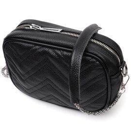 Придбати Вечірня жіноча сумочка на ланцюжку з натуральної шкіри Vintage 22382 Чорна, image , характеристики, відгуки
