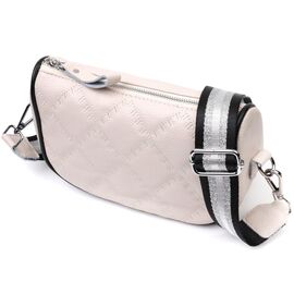 Купить - Женская сумка кросс-боди полукруглого формата из натуральной кожи Vintage 22393 Белая, фото , характеристики, отзывы