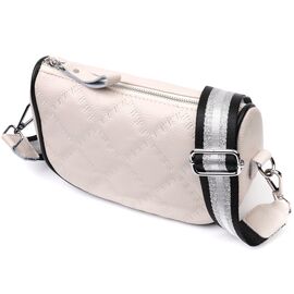 Купити Женская сумка кросс-боди полукруглого формата из натуральной кожи Vintage 22393 Белая, image , характеристики, відгуки