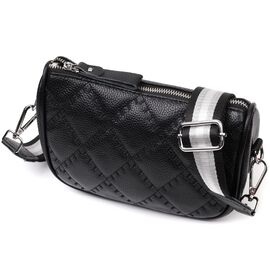 Купити Кожаная женская сумка полукруглого формата на плечо Vintage 22394 Черная, image , характеристики, відгуки