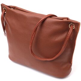 Купить - Трапециевидная сумка для женщин на плечо из натуральной кожи Vintage 22397 Коричневая, фото , характеристики, отзывы