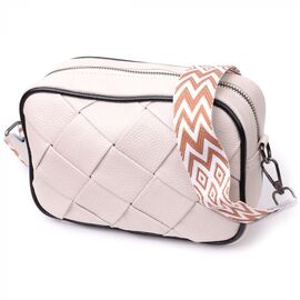 Придбати Стильна жіноча сумка з палітуркою з натуральної шкіри Vintage 22407 Біла, image , характеристики, відгуки
