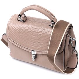 Купить Женская кожаная сумка с интересной металлической защелкой Vintage 22418 Бежевый, фото , характеристики, отзывы