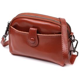 Купить - Глянцевая женская сумка на каждый день из натуральной кожи Vintage 22419 Коричневый, фото , характеристики, отзывы