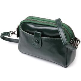 Придбати - Кожаная женская сумка с глянцевой поверхностью Vintage 22420 Зеленый, image , характеристики, відгуки
