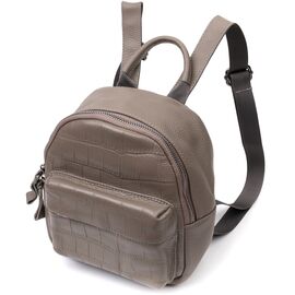 Купить - Женский компактный стильный рюкзак из натуральной кожи Vintage 22435 Серый, фото , характеристики, отзывы