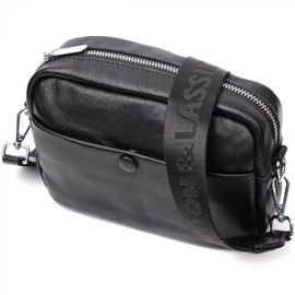 Придбати Жіноча сумка з натуральної м'якої шкіри Vintage 22436 Чорна, image , характеристики, відгуки