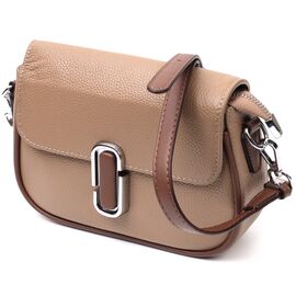Купить - Женская полукруглая сумка с интересным магнитом-защелкой из натуральной кожи Vintage 22440 Бежевая, фото , характеристики, отзывы