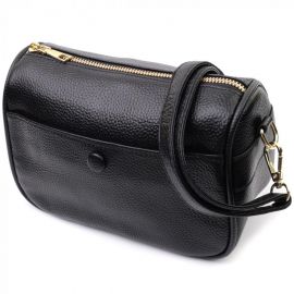 Купить Сумка кросс-боди для женщин на каждый день из натуральной кожи Vintage 22590 Черная, фото , характеристики, отзывы