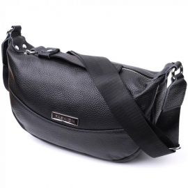 Купить Кожаная женская сумка через плечо с необычным бегунком брелком Vintage 22615 Черная, фото , характеристики, отзывы