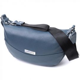 Купить Сумка для женщин через плечо с необычным бегунком брелком из натуральной кожи Vintage 22617 Синяя, фото , характеристики, отзывы