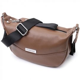 Купить Женская сумка из натуральной кожи через плечо с необычным бегунком брелком Vintage 22619 Коричневая, фото , характеристики, отзывы