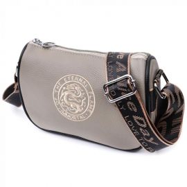 Купить Красивая женская сумка с вышивкой на лицевой стороне из натуральной кожи Vintage 22626 Серая, фото , характеристики, отзывы