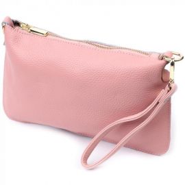 Купить Красивая женская сумка-клатч с двумя ремнями из натуральной кожи Vintage 22644 Розовая, фото , характеристики, отзывы