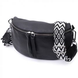 Купить Кожаная сумка для женщин в классическом цвете через плечо с мини кошельком Vintage 22666 Черная, фото , характеристики, отзывы