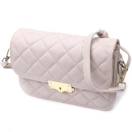 Купить Утонченная женская сумка с оригинальной защелкой из натуральной кожи Vintage 22672 Белая, фото , характеристики, отзывы