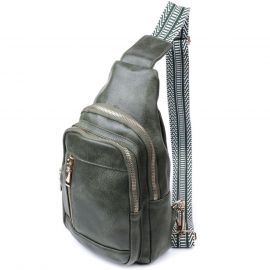 Купить Стильная слинг сумка для женщин из экокожи Vintage 22745 Зеленый, фото , характеристики, отзывы