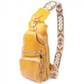 Купить Яркая женская слинг сумка через плечо из экокожи Vintage 22753 Желтый, фото , характеристики, отзывы