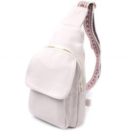 Купить Популярная женская сумка с одной лямкой через плечо из крупнозернистой экокожи Vintage 22761 Молочный, фото , характеристики, отзывы