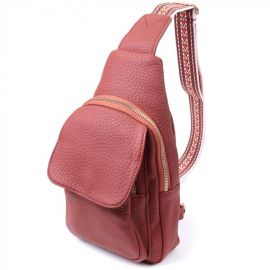 Купить Стильная женская сумка с одной лямкой через плечо из крупнозернистой экокожи Vintage 22762 Бордовый, фото , характеристики, отзывы