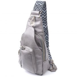 Купить Удобная женская сумка из экокожи с акцентом на текстильную лямку Vintage 22777 Серый, фото , характеристики, отзывы