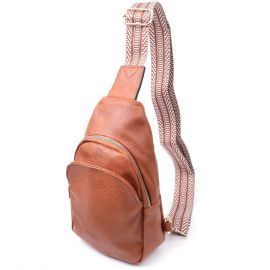 Купить Женская сумка через плечо из экокожи с акцентом на текстильную лямку Vintage 22780 Рыжий, фото , характеристики, отзывы
