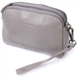 Купить Женская небольшая сумка на два отделения из натуральной кожи Vintage 22801 Серый, фото , характеристики, отзывы