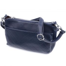 Купить Надежная сумка для женщин на три отделения из натуральной кожи Vintage 22806 Синий, фото , характеристики, отзывы
