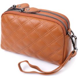 Купить Стильная женская сумка прошита ромбами на лицевой стороне из натуральной кожи Vintage 22809 Рыжий, фото , характеристики, отзывы