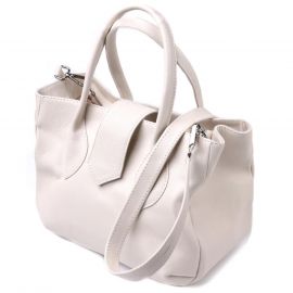 Купить Деловая женская сумка с двумя ручками из натуральной кожи Shvigel 22830 Бежевая, фото , характеристики, отзывы